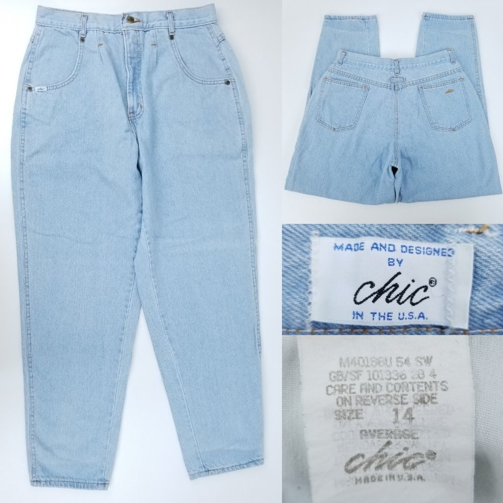 Vintage 80s Chic USA Womens 14 30x30 Light 100% Cotton Denim High Waist Jeans